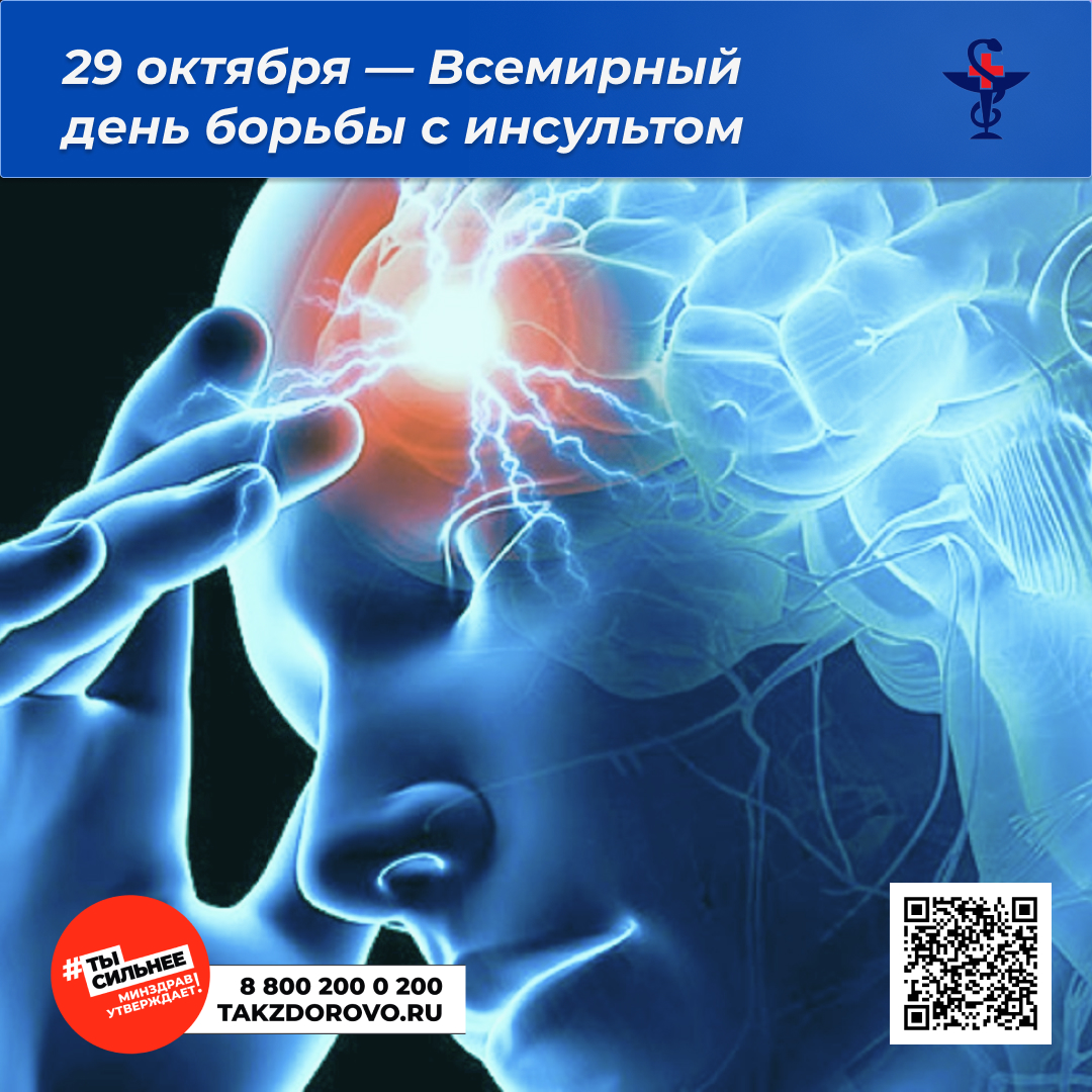 Неделя борьбы с инсультом (в честь Всемирного дня борьбы с инсультом 29 октября) с 27 октября  по 2 ноября 2025 года